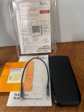 Texas Instruments TI-84 Plus Includes Manual USB Cable Manual On CD SAT Testing